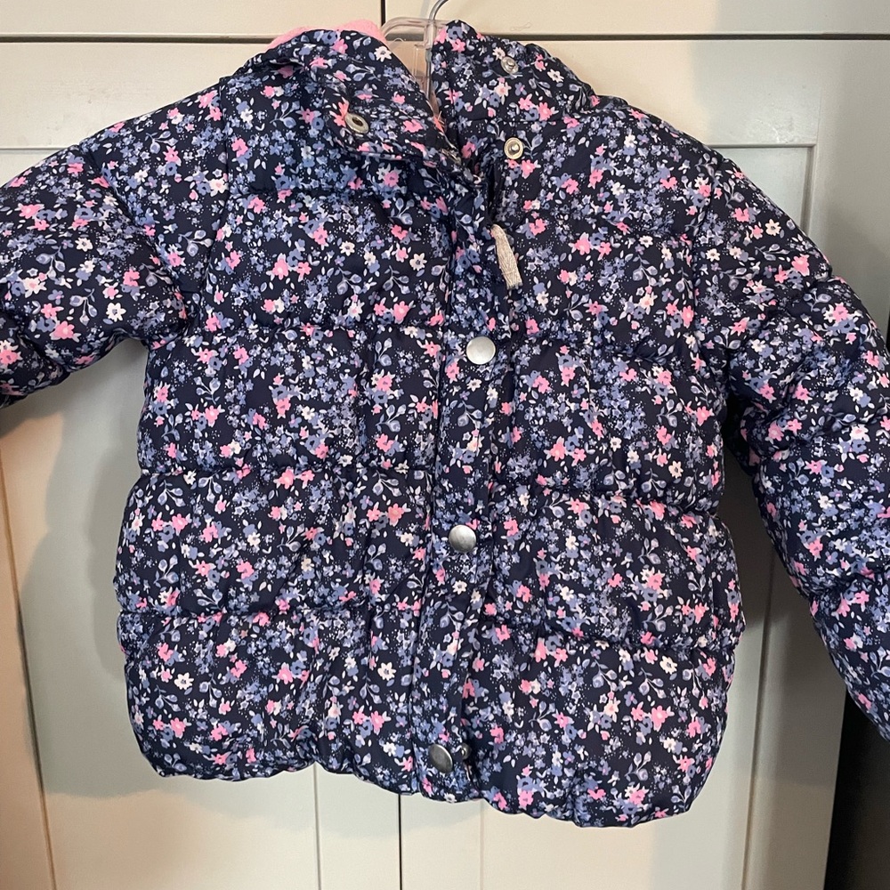 Carter's Navy Floral Puffer Jacket